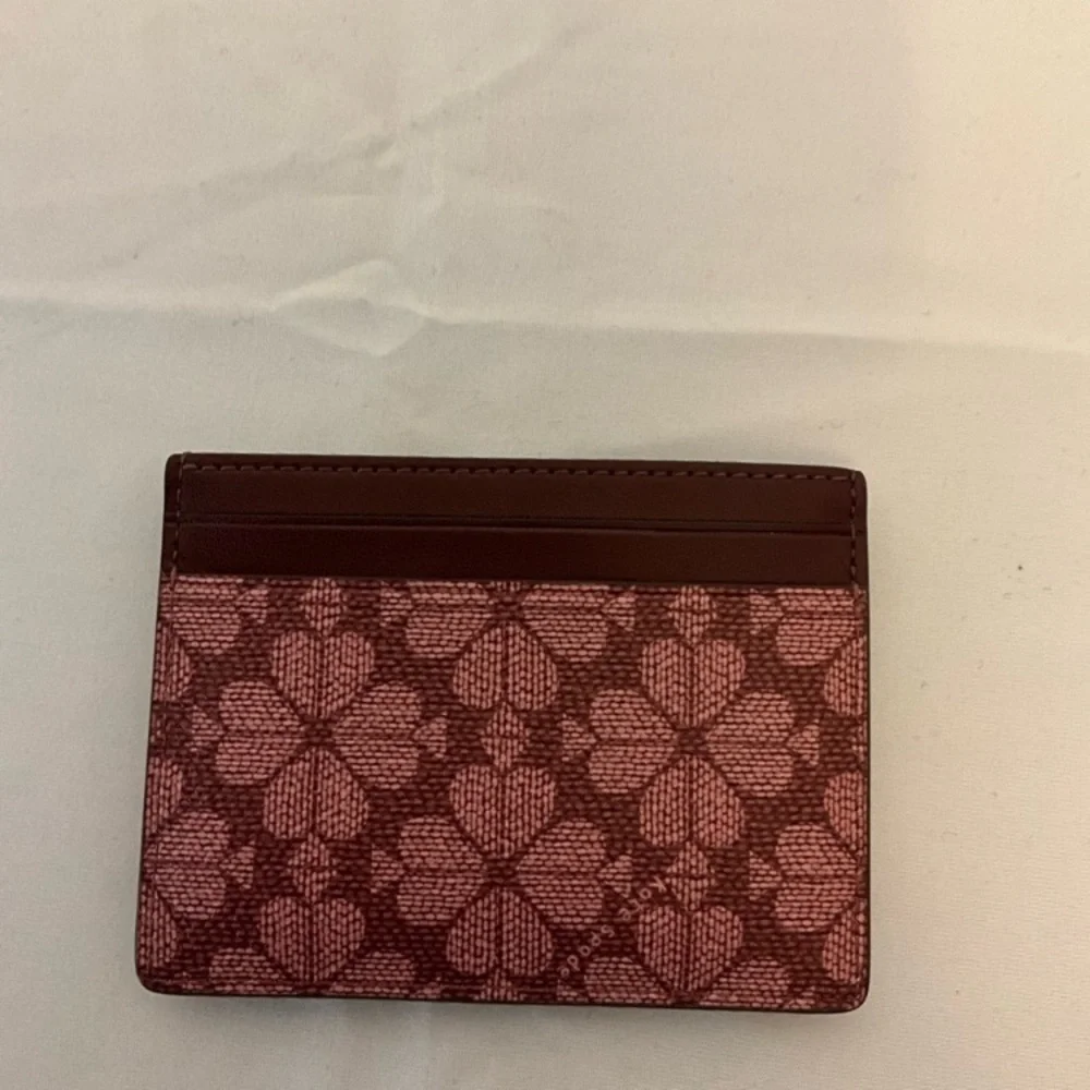 Kate Spade New York Grenache Gold Spade Flower Card Holder NWT
